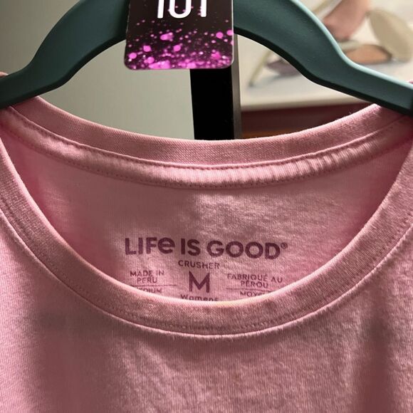 EUC Life is Good Pink Graphic T-Shirt “Grow through what you go through” #101 - Picture 4 of 6